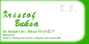 kristof buksa business card